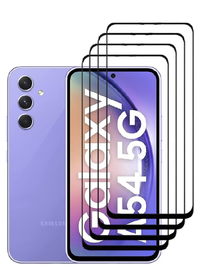 AINA 4 Pieces Tempered Glass Screen Protector 5D Designed For Samsung Galaxy A54 Full Glue Edge to Edge Full Screen Coverage And Bubble Free - Image 1
