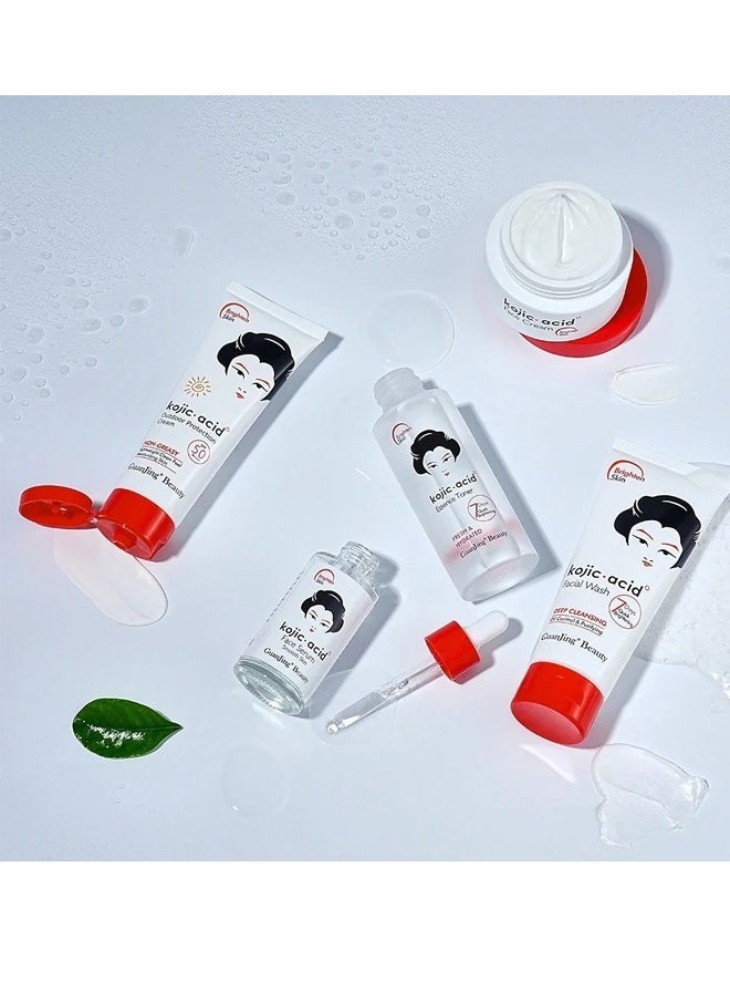 KOJIC ACID kojic Acid Skin Care Moisturizing And Anti Aging And Lighten Spots 5 Piece Set  - Image 4