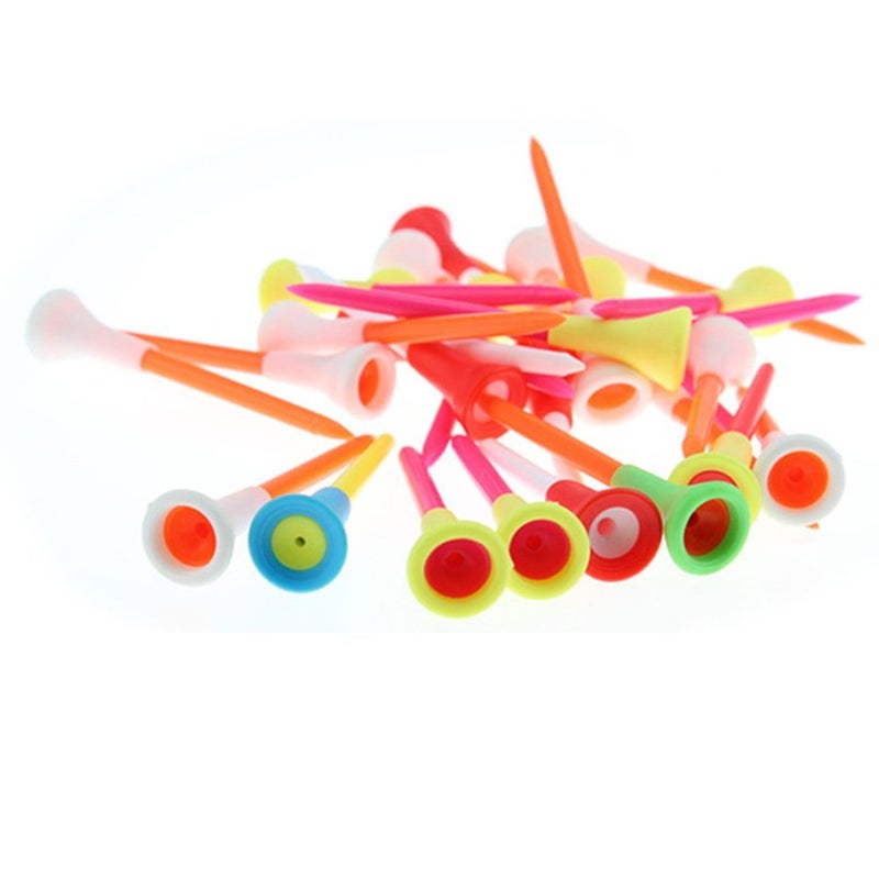 Crestgolf Rubber Cushion Top Plastic Golf Tees Mixed Colors Pack of 50pcs (3-1/4") - Image 2
