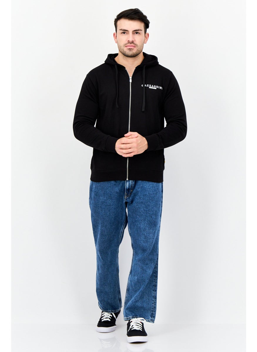 Gazzarrini Men  Brand Logo Long Sleeve Hoodie, Black  - Image 3