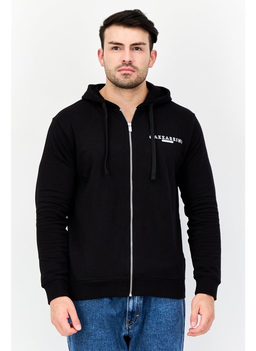 Gazzarrini Men  Brand Logo Long Sleeve Hoodie, Black  - Image 1