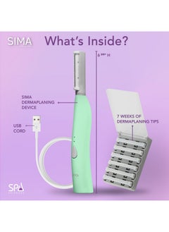 SPA SCIENCES - SIMA Sonic Dermaplaning Tool - Patented Painless 2 in 1 Facial Exfoliation & Peach Fuzz-Hair Removal System w/ 7 Weeks Treatment Included - Anti-Aging - 3 Speeds - Rechargeable - pzsku/Z63A9433CB8907DC09463Z/45/_/1736426630/07c0dbb5-baba-4f5b-8ad9-4643fcf4f845