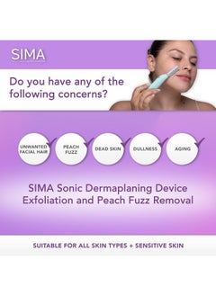 SPA SCIENCES - SIMA Sonic Dermaplaning Tool - Patented Painless 2 in 1 Facial Exfoliation & Peach Fuzz-Hair Removal System w/ 7 Weeks Treatment Included - Anti-Aging - 3 Speeds - Rechargeable - pzsku/Z63A9433CB8907DC09463Z/45/_/1736426655/1f297d4f-2f38-4d19-879a-a475a3ce2006