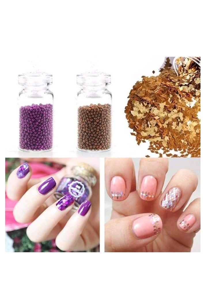 Cool Baby 48 Bottles/Set 3D DIY Nail Decoration Accessories Set Including Random Nail Pearl Sequins Glitter Acrylic Rhinestones Makeup Tools  - Image 4