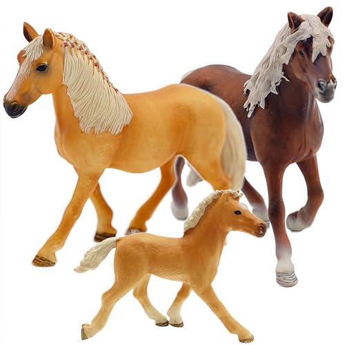 Gemini&Genius GeminiGenius Horses Figurine Toy Farm Premium Horse Animal Playset Mare and Stallion with Horse Baby Family Action Figures Party Favors Supplies Party Cupcake Toppers Birthday Gifts for Kids - Image 1