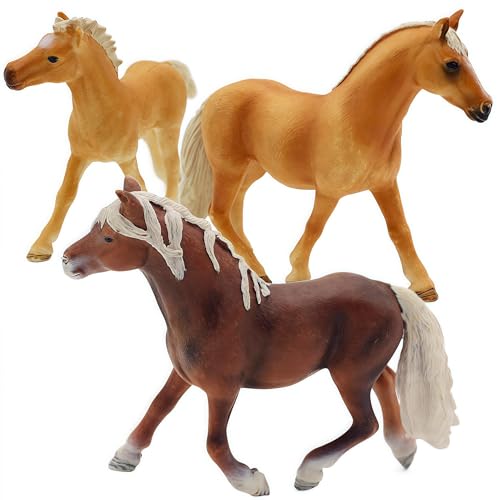Gemini&Genius GeminiGenius Horses Figurine Toy Farm Premium Horse Animal Playset Mare and Stallion with Horse Baby Family Action Figures Party Favors Supplies Party Cupcake Toppers Birthday Gifts for Kids - Image 5