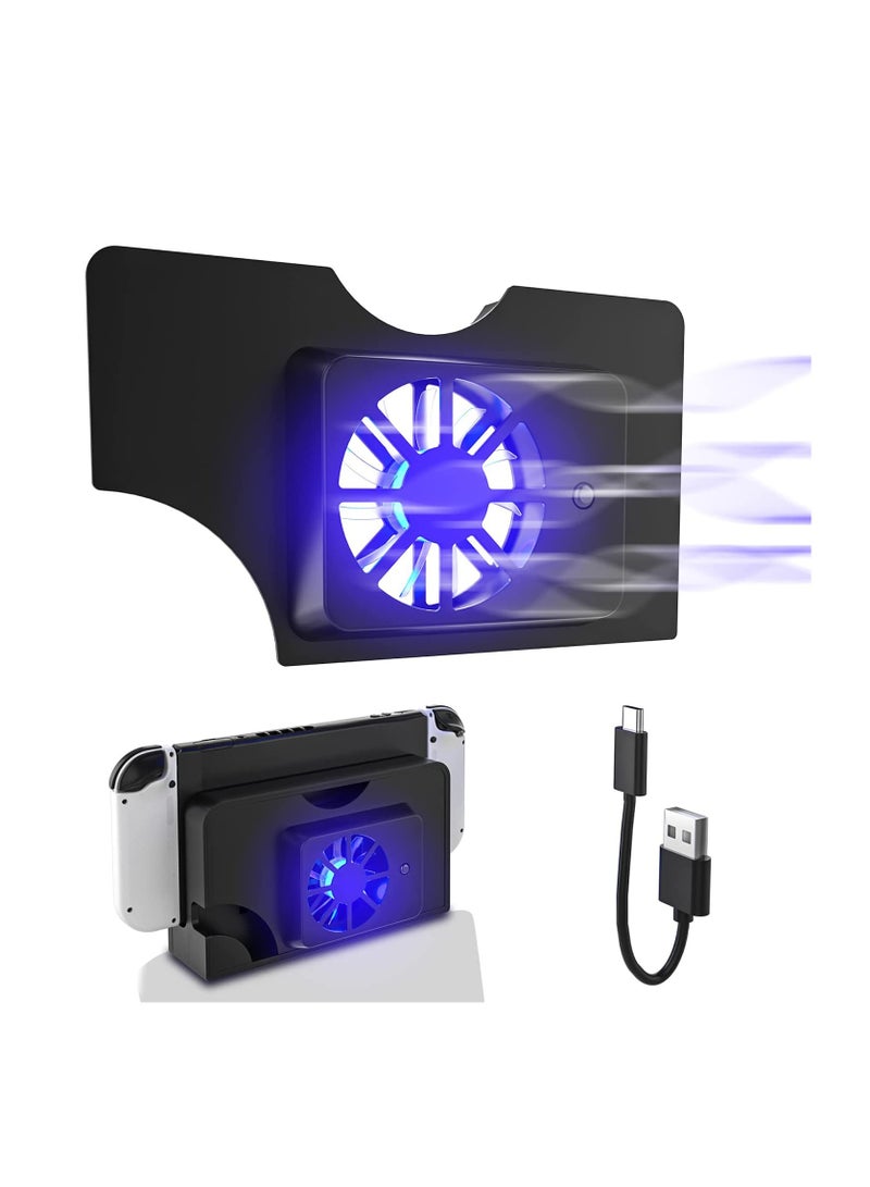 Switch OLED Dock Fan, Cooling Fan with Blue Light for Nintendo Switch OLED, Switch OLED Accessories - Image 1