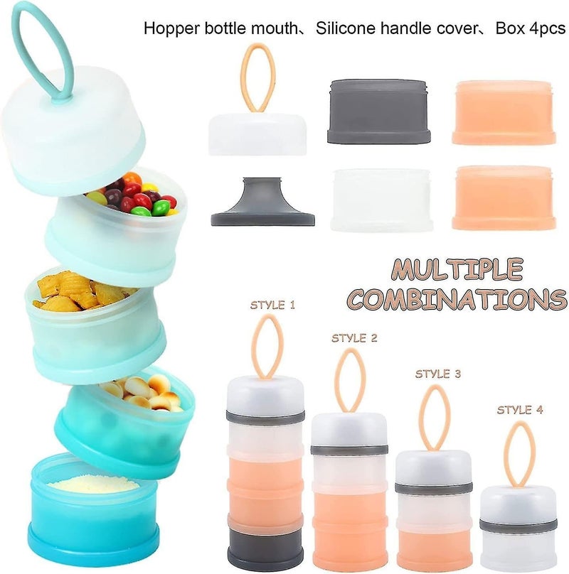 DOOMSDAY Stackable Baby Milk Powder Dispenser, 4-Layer BPA-Free Formula Storage Container, Portable, Non-Spill Snack Cup for Travel & Home, Food-Grade Multipurpose Baby Food Organizer - Image 3