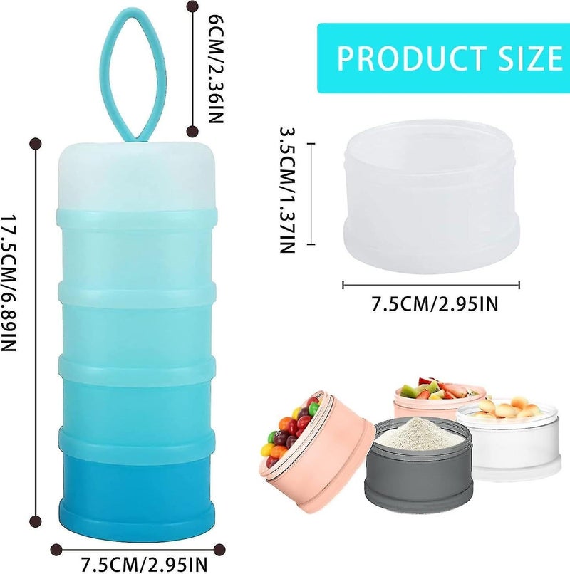 DOOMSDAY Stackable Baby Milk Powder Dispenser, 4-Layer BPA-Free Formula Storage Container, Portable, Non-Spill Snack Cup for Travel & Home, Food-Grade Multipurpose Baby Food Organizer - Image 2