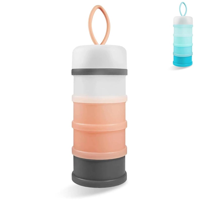 DOOMSDAY Stackable Baby Milk Powder Dispenser, 4-Layer BPA-Free Formula Storage Container, Portable, Non-Spill Snack Cup for Travel & Home, Food-Grade Multipurpose Baby Food Organizer - Image 1