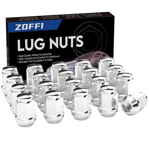ZOFFI M12x1.5 Lug Nuts - Replacement for Ford Fusion, Focus, Escape Aftermarket Wheel - 20pcs Chrome Closed End Conical Seat 19mm Hex Lug Nuts - Image 1