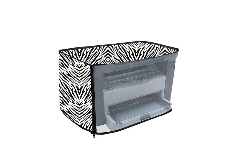 Avideco غطاء طابعة لطابعة HP 1005 مع سحاب لحماية من الغبار (دائرة سوداء) (أسود وأبيض) - Image 1