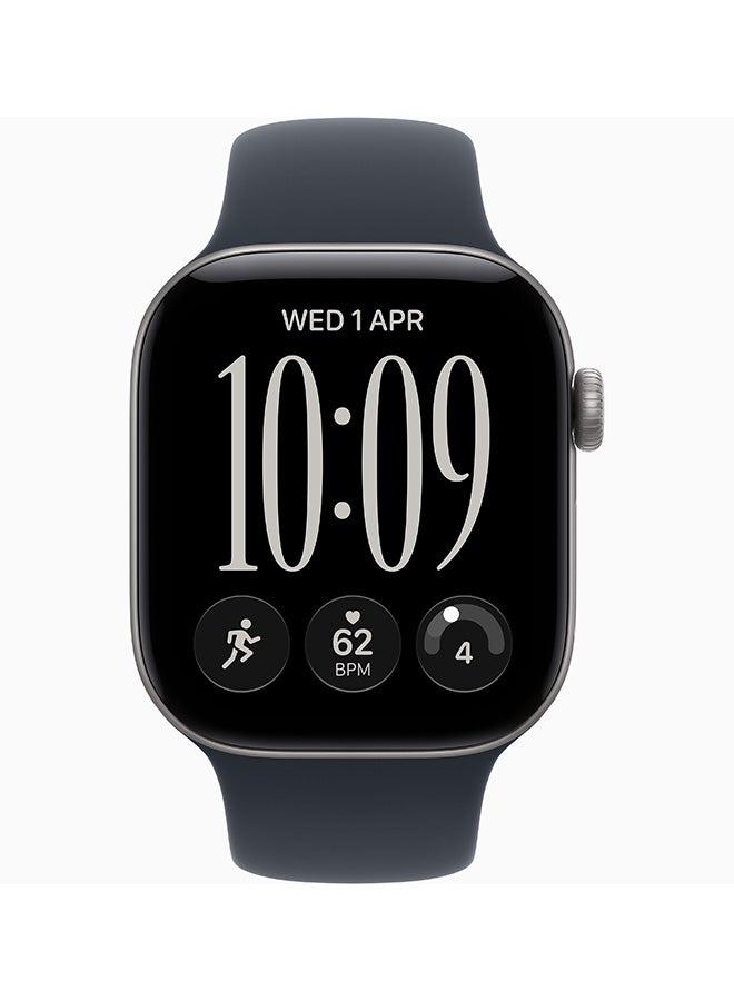 Apple Watch Series 12 GPS 46mm (Middle East Version) Aluminium Case with Navy Blue Sport Band - M/L Space Grey - Image 2