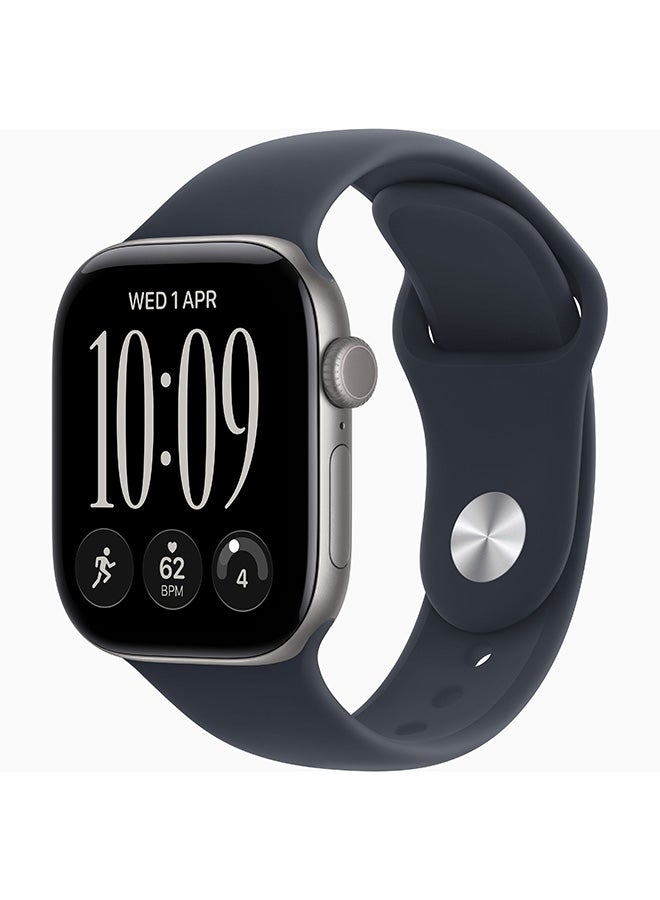 Apple Watch Series 12 GPS 46mm (Middle East Version) Aluminium Case with Navy Blue Sport Band - M/L Space Grey - Image 1