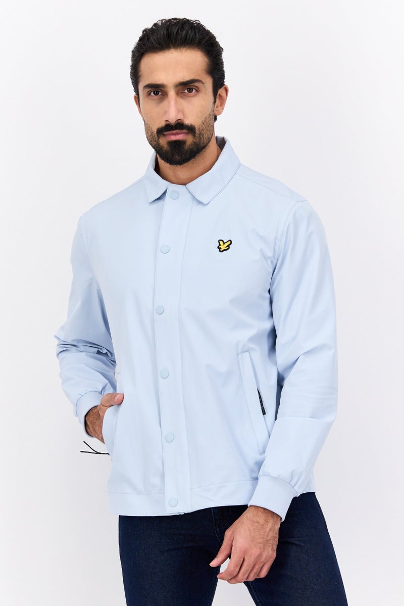 Lyle & Scott Men Brand Logo Jacket Shirt, Light Blue - Image 1