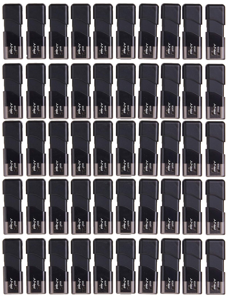 PNY PFD16GX50ATT03MP 16GB Attach 3 USB 20 Flash Drive Black Pack of 50