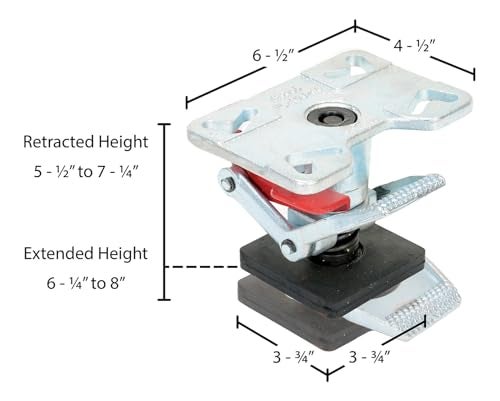 Emedco Vestil FL-ADJ-46 Steel Adjustable Floor Lock 6-1/4 to 8 In. Height Silver - Image 5