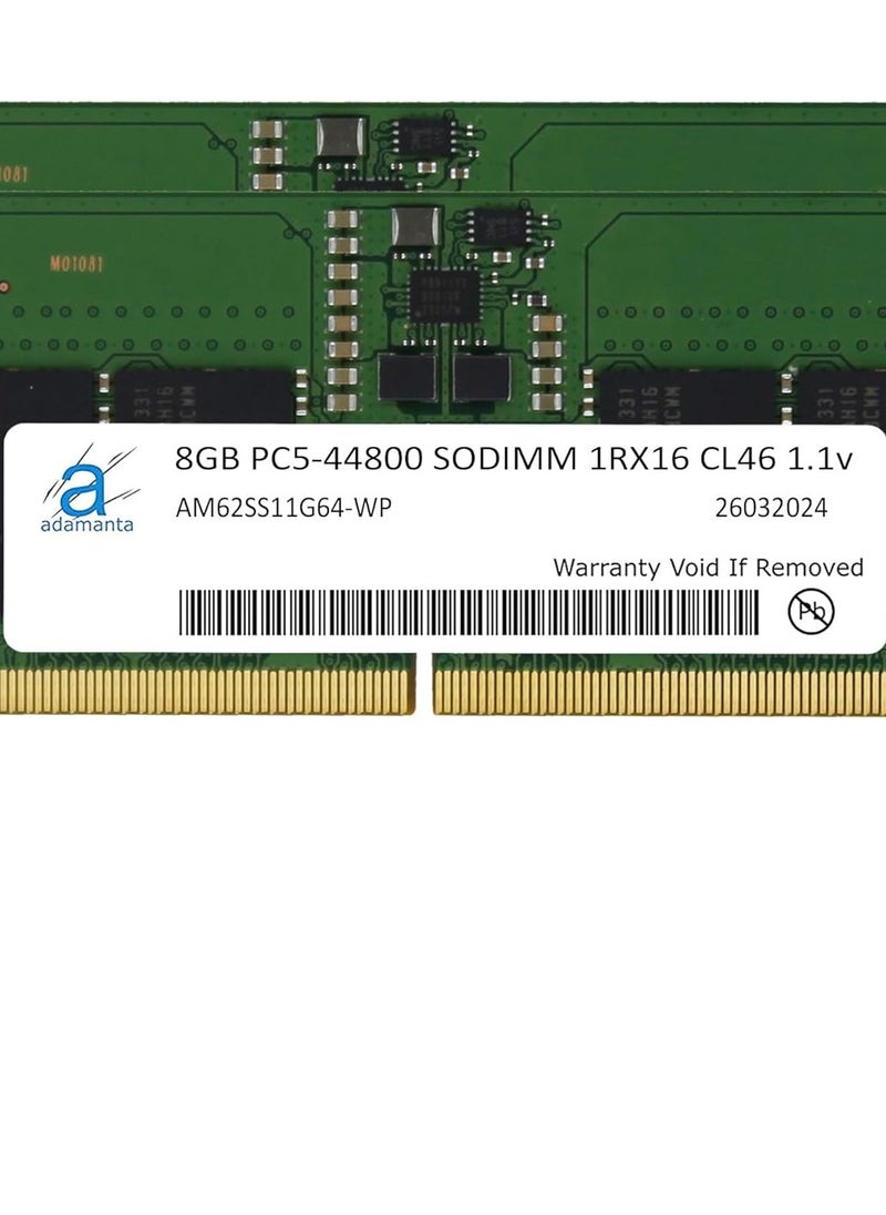 Adamanta 16GB (2x8GB) DDR5 5600MHz PC5-44800 SODIMM 1Rx8 CL46 1.1v Laptop Notebook Memory Module Upgrade RAM  - Image 1