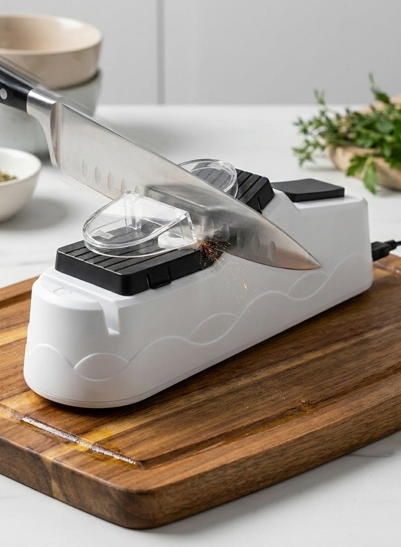 Electric Knife and Scissors Sharpener with Protective Cover - Powerful Motor, Fast Sharpening, Usb Powered - Image 2