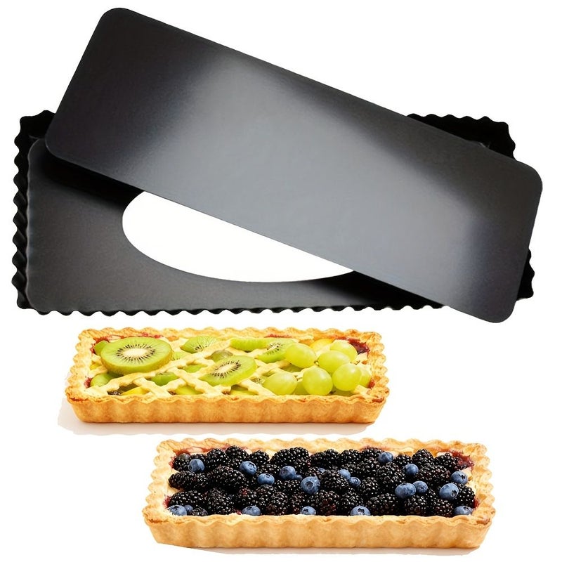 14 Inch Carbon Steel Non Stick Rectangular Baking Pan with Removable Bottom Professional Grade Oven Safe Durable Easy To Clean Baking Tray - Image 1