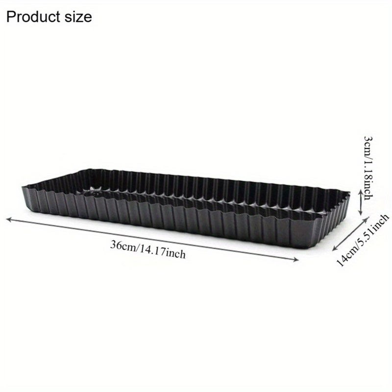 14 Inch Carbon Steel Non Stick Rectangular Baking Pan with Removable Bottom Professional Grade Oven Safe Durable Easy To Clean Baking Tray - Image 3