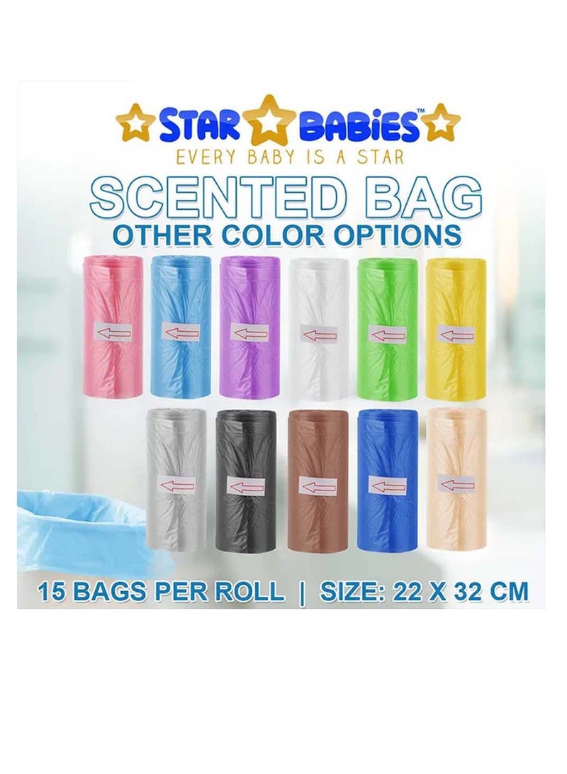 STAR BABiES Star Babies - Combo Pack of 2- Powder Puff  with Disposable Scented Bag (5 Pcs w/Dispenser) - Blue  - Image 4