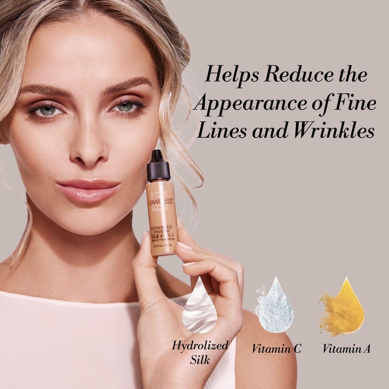 Luminess Air Silk 4-In-1 Airbrush Foundation- Foundation, Shade 020 (.5 Fl Oz) - Sheer to Medium Coverage - Anti-Aging Formula Hydrates and Moisturizes - Professional Makeup Kit for Cordless Air Brush - Image 3