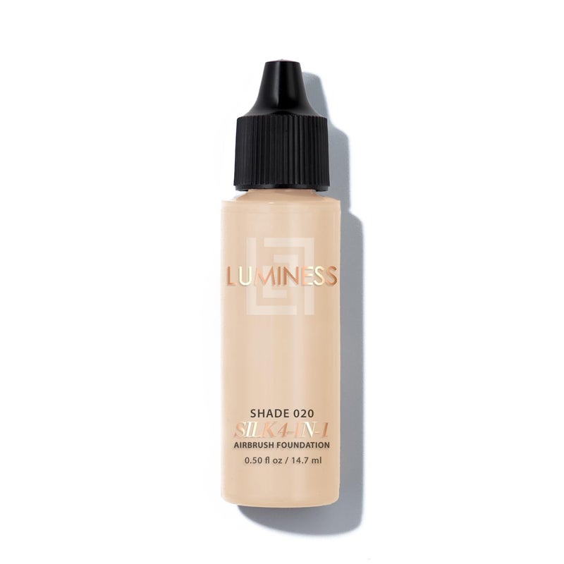Luminess Air Silk 4-In-1 Airbrush Foundation- Foundation, Shade 020 (.5 Fl Oz) - Sheer to Medium Coverage - Anti-Aging Formula Hydrates and Moisturizes - Professional Makeup Kit for Cordless Air Brush - Image 1