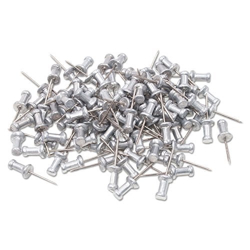 GEM CPAL5 Aluminum Head Push Pins, Aluminum, Silver, 5/8-Inch, 100/Box - Image 2