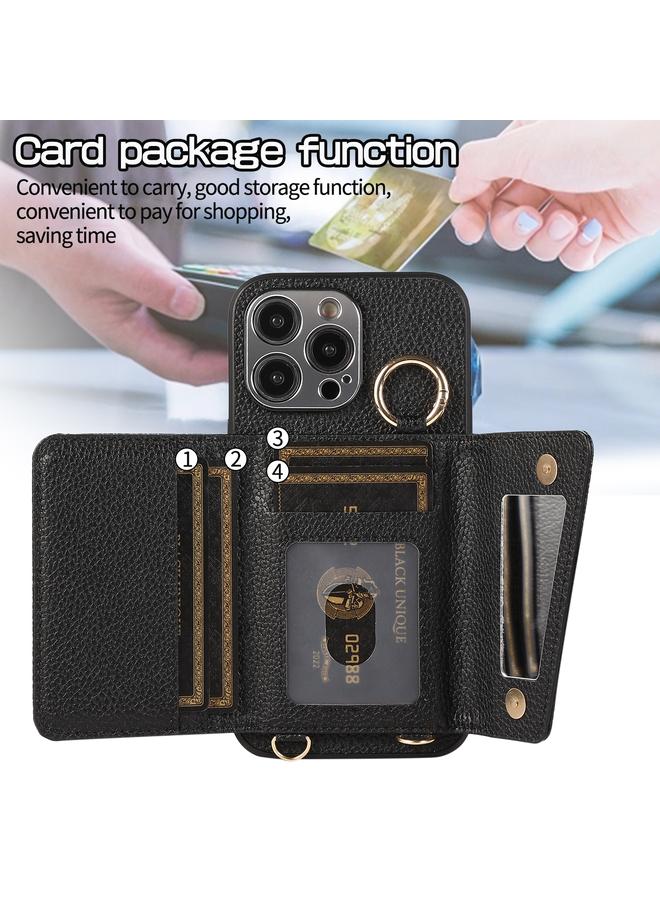 Zaboon Case For iPhone 13 Pro Crossbody Ring Wallet Leather Back Cover Phone Case - Image 2