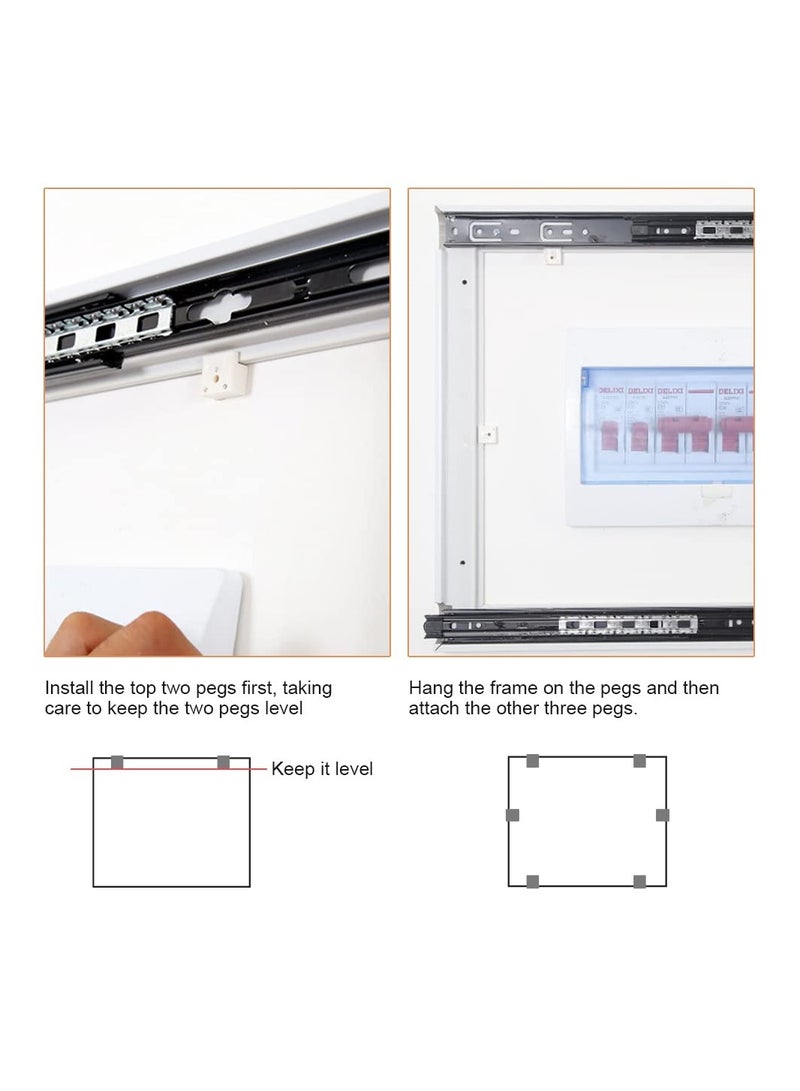 KASTWAVE 80 Pcs Non-Trace Picture Hanging Hook, Plastic Invisible Traceless Hardwall Hook White for Photo Painting (4 Sizes) - Image 4