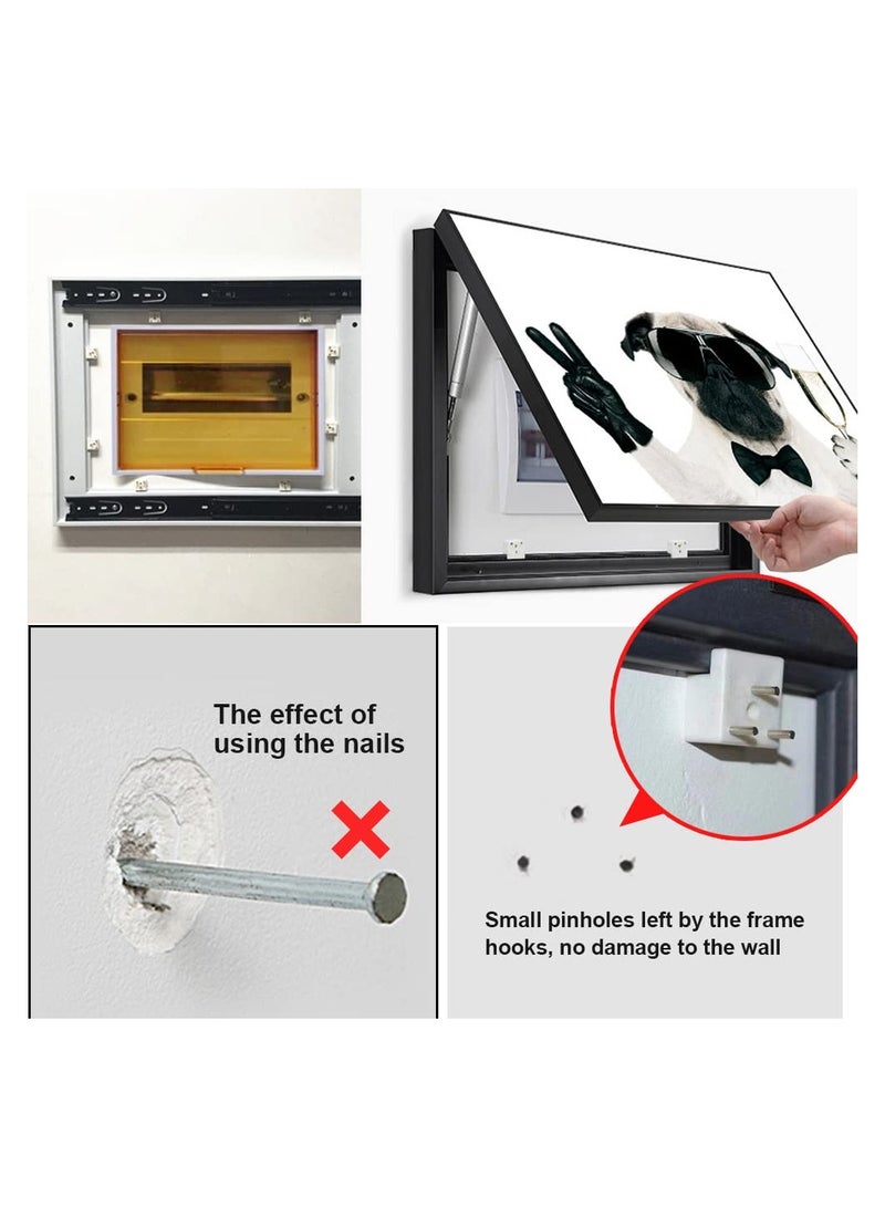 KASTWAVE 80 Pcs Non-Trace Picture Hanging Hook, Plastic Invisible Traceless Hardwall Hook White for Photo Painting (4 Sizes) - Image 2