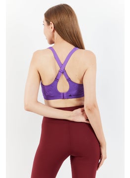 adidas By Stella McCartney Women Printed Padded Sports Bra, Purple  - Image 2