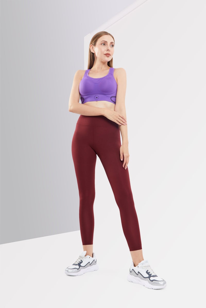 Adidas ستلا مكارتني حمالة صدر رياضية مبطنة مطبوعة للنساء، بنفسجي - Image 4