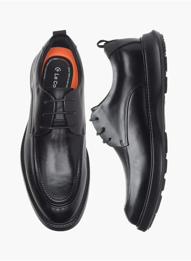 لو كونفورت Men Solid Lace-Up Derby Shoes