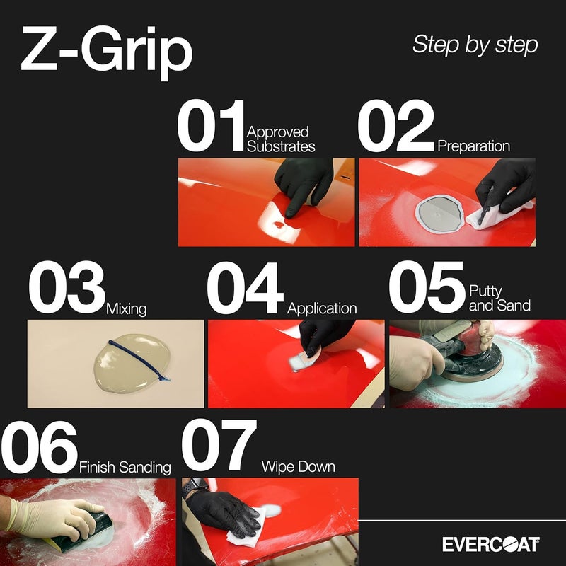 Evercoat Z-Grip Lightweight Body Filler for Aluminum, Fiberglass & More - 128 Fl Oz - Image 3