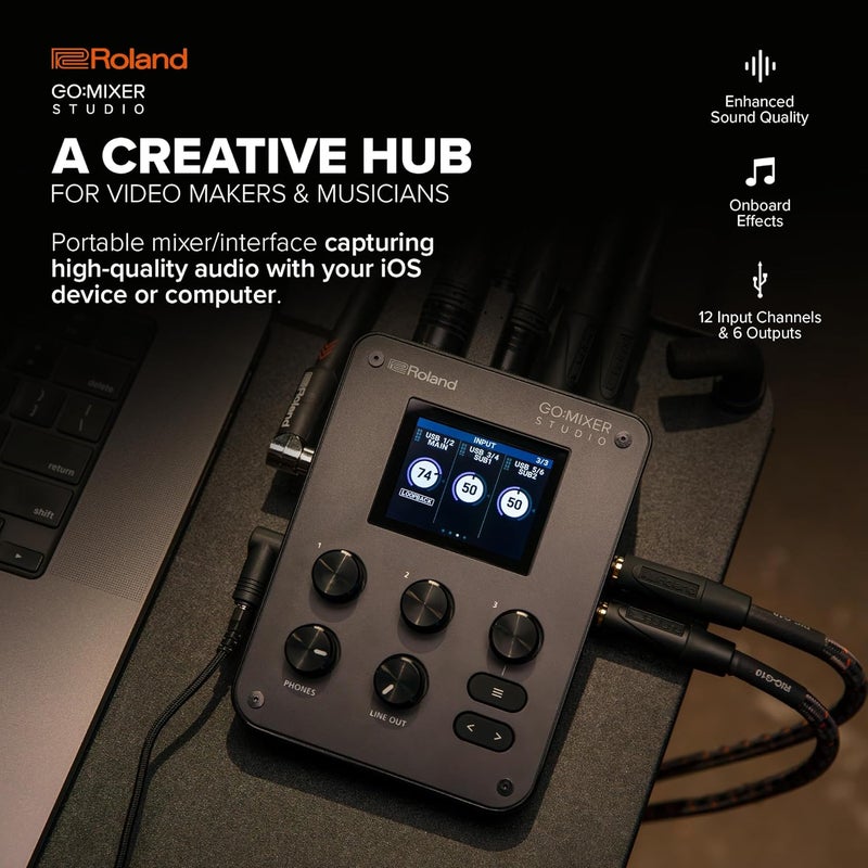 Roland GO:MIXER STUDIO - Portable Multi-Channel Mixer & Audio Interface for Content Creators - Image 2