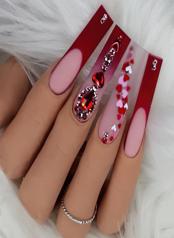 Mkwntg Love Heart Nail Art Glitter Sequins 3D Valentine's Nail Art Stickers Holographic Love Heart Nail Charms Flakes Love Heart Nail Sequins Sparkle for Acrylic Nail Supplies Manicure 12 Grids - Image 5