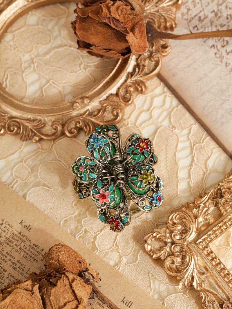 MINACHI Bohemian Style Floral Hair Claws Hair Clip, Green Toned Alloy, Women's Hair Accessories - Image 5