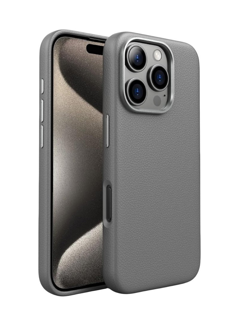 iPhone 16PRO  ,with Metal Camera Protection Compatible with Handmade Genuine Italian Leather Ultra Thin Non-Slipping Scratch Free Case (brown)  - Image 2