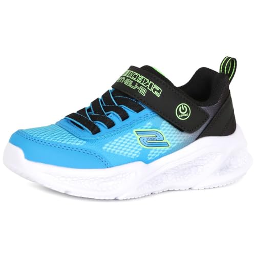Skechers Boy's Meteor-Lights-Krendo Sneaker, Black/Blue, 2.5 Little Kid - Image 1