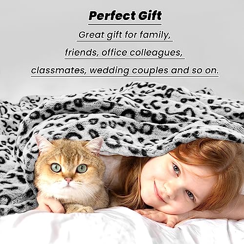 SEEGU Cheetah Print Blanket Soft Cozy Black Fleece Blankets Lightweight Plush Fuzzy Dark Gray Leopard Print Blanket Decor Birthday Gifts for Bed Women Men - Image 5