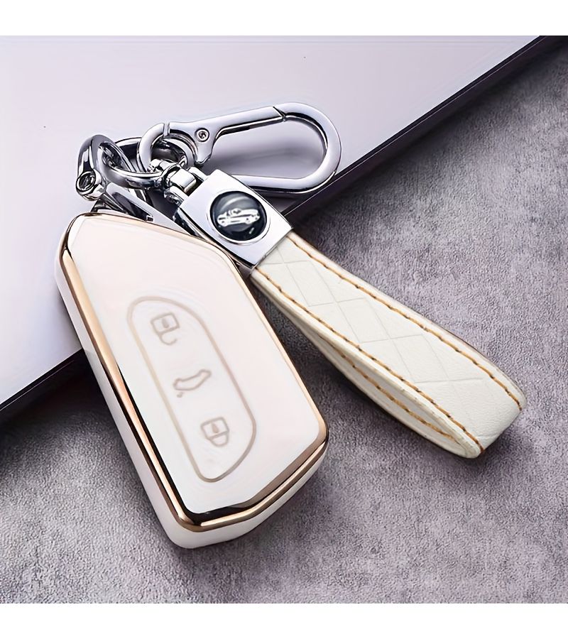 Black TPU Car Key Case Cover For Golf 8 MK8 ID 3 ID 4 Cupra 2020 2021 With Keychain - Image 5