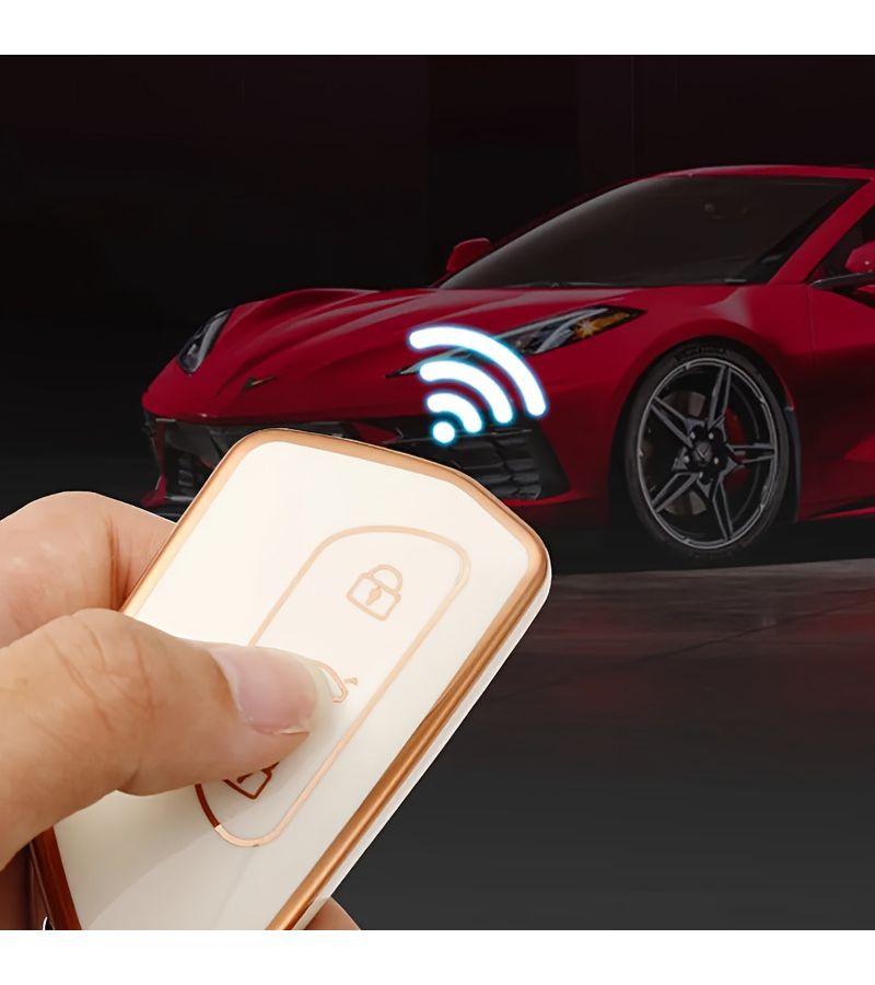 Black TPU Car Key Case Cover For Golf 8 MK8 ID 3 ID 4 Cupra 2020 2021 With Keychain - Image 4