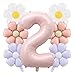 PLAP Happy Birthday Number balloon Flower Balloon Set Birthday Party Decoration Number 2 - Image 2