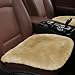 LHDOS Sheepskin Car Seat Cushion Soft Comfort Winter Driver Seat Cover Fluffy Faux Fur Front Seat Pad Car Seat Protector Pad for Office Chair Universal Interior Accessory for Car SUV Truck Camel - Image 2