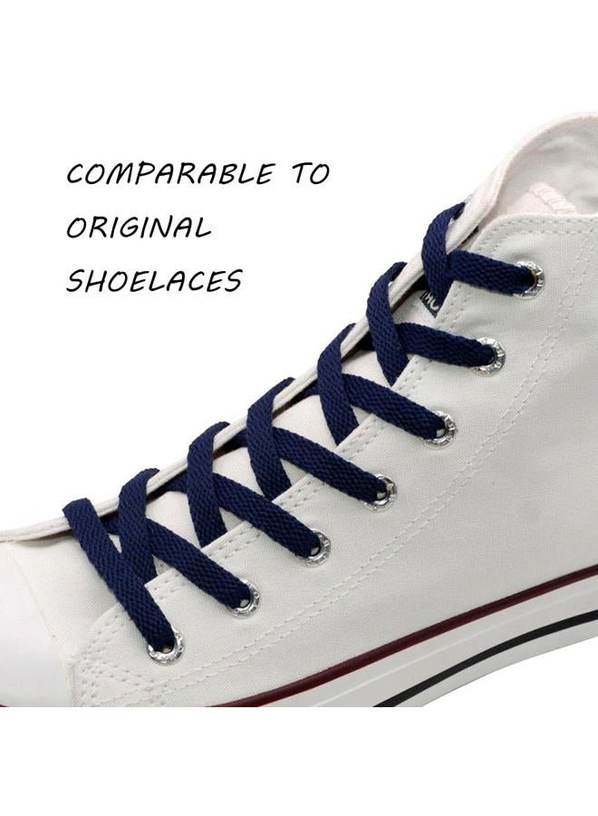 VSUDO Flat Shoe Laces for Sneakers, Shoelaces for Sneakers, Athletic Shoelaces, 10 Navy Blue, 39" ( 100 CM ) - Image 2