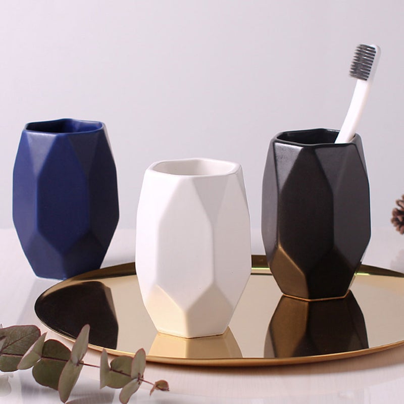 2 pcs Ceramic Toothbrush Cup Toothbrush Mug Fashion Wash Cup Water Storage Cup for Home Dorm Dark - Image 5
