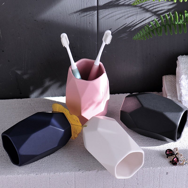 2 pcs Ceramic Toothbrush Cup Toothbrush Mug Fashion Wash Cup Water Storage Cup for Home Dorm Dark - Image 3