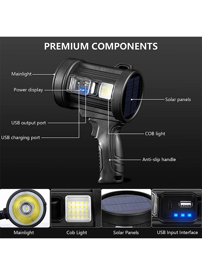 Powerful Searchlight, 2200 Bright Lumens Handheld Hunting Flashlight, Super Durable LED Spotlight, Suitable for Boating/Camping  - Image 4